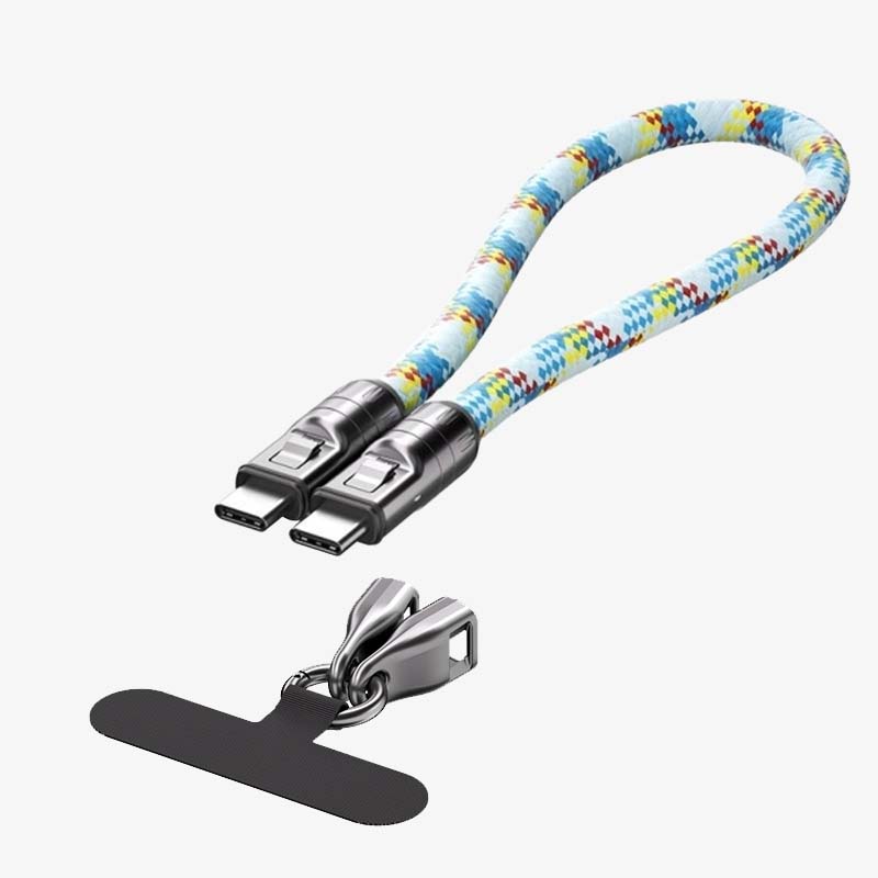 Dual-Typ-C-Schnellladekabel mit Datenfunktion und tragbarem Trageband