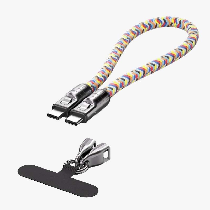 Dual-Typ-C-Schnellladekabel mit Datenfunktion und tragbarem Trageband