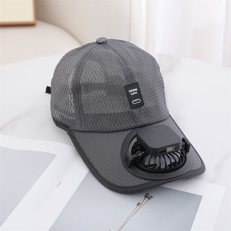 Solarbetriebene wiederaufladbare Baseballkappe mit Ventilator