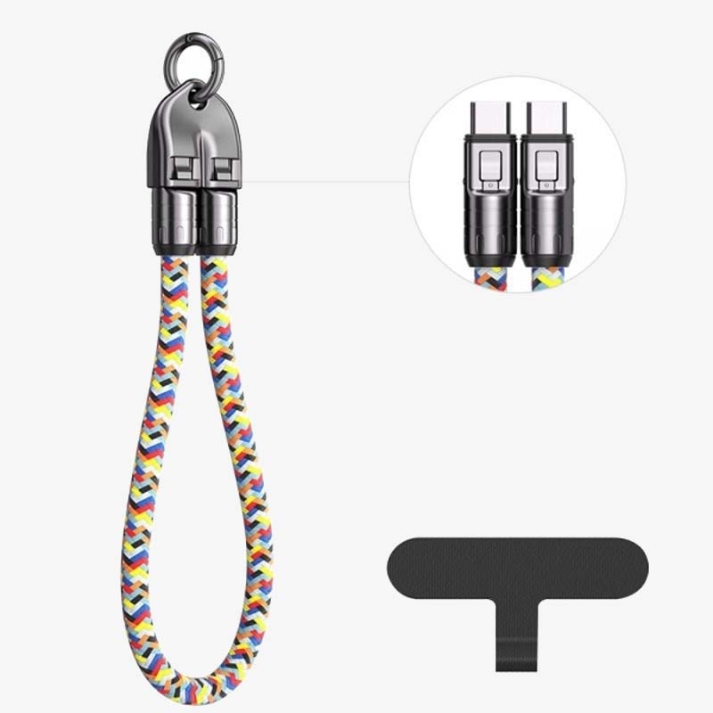 Dual-Typ-C-Schnellladekabel mit Datenfunktion und tragbarem Trageband