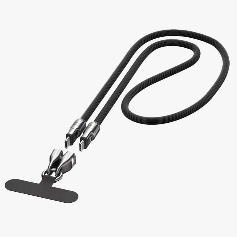 Dual-Typ-C-Schnellladekabel mit Datenfunktion und tragbarem Trageband