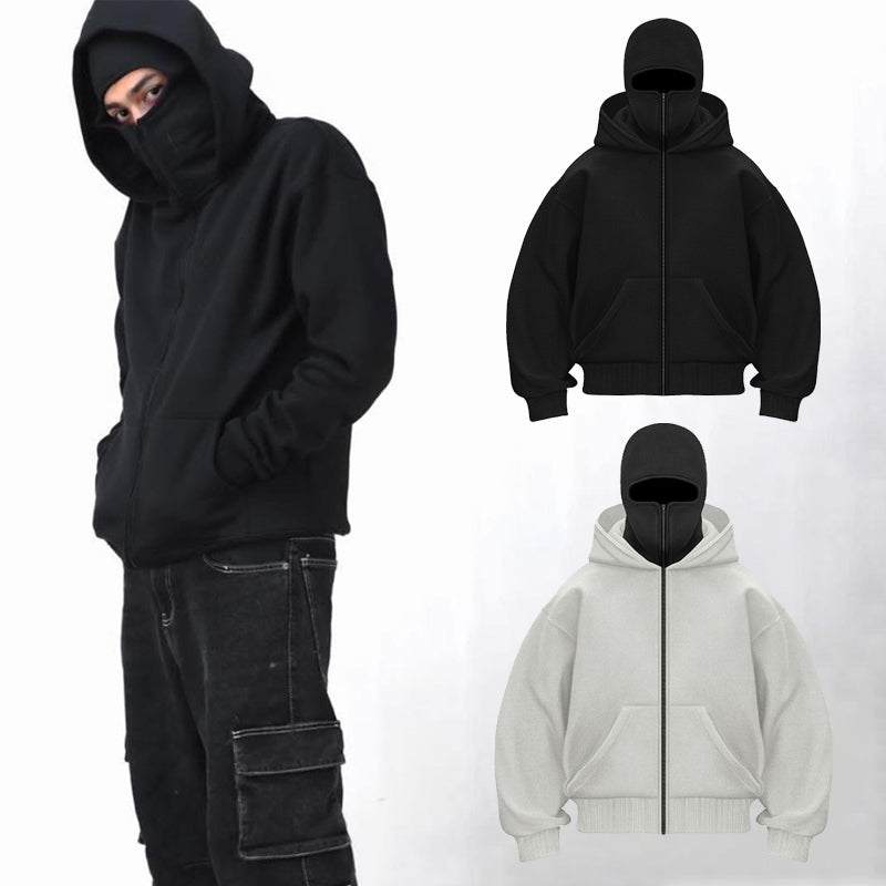Kapuzenpullover mit doppeltem Reißverschluss