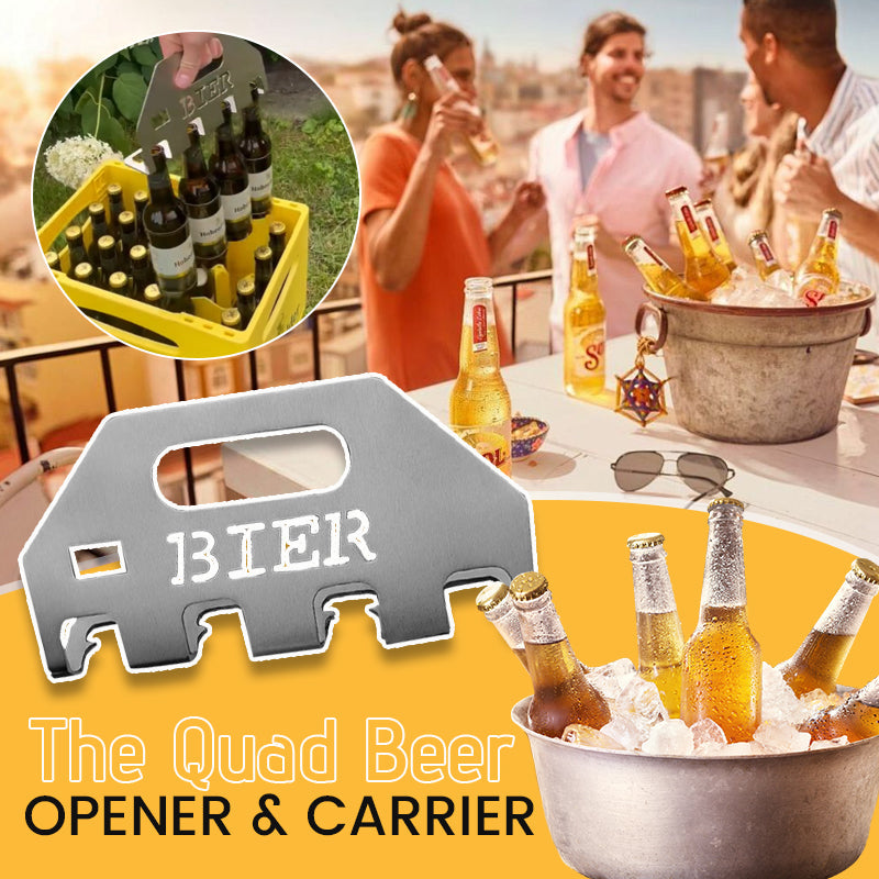 Der Quad-Bieröffner und -Träge