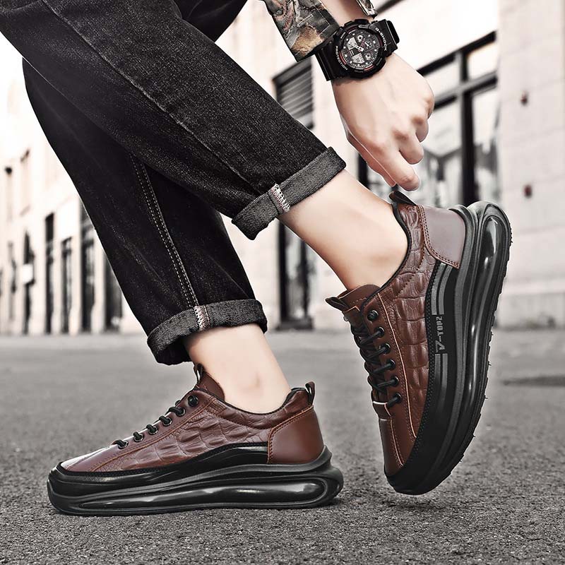 Vintage Crocodile Pattern Men's Shoes