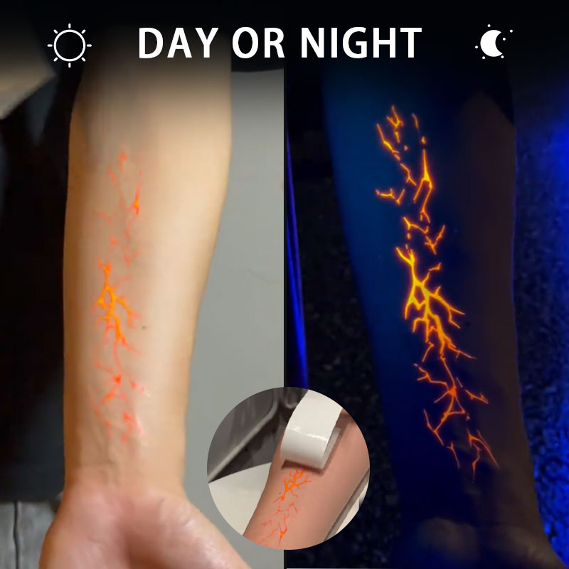 🔥 Lightning Glow-in-the-Dark Tattoo Stickers