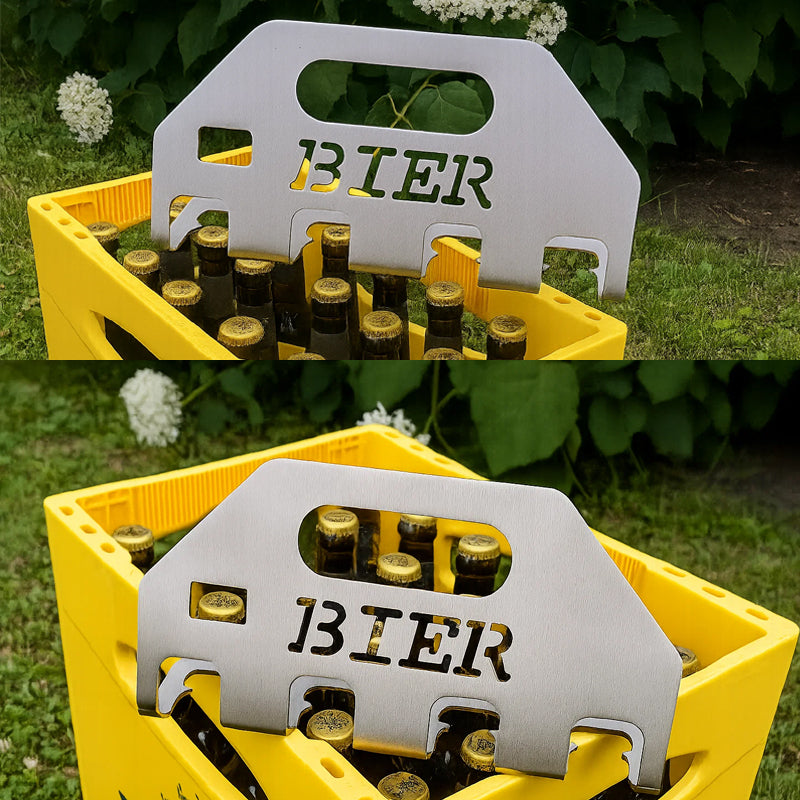 Der Quad-Bieröffner und -Träge