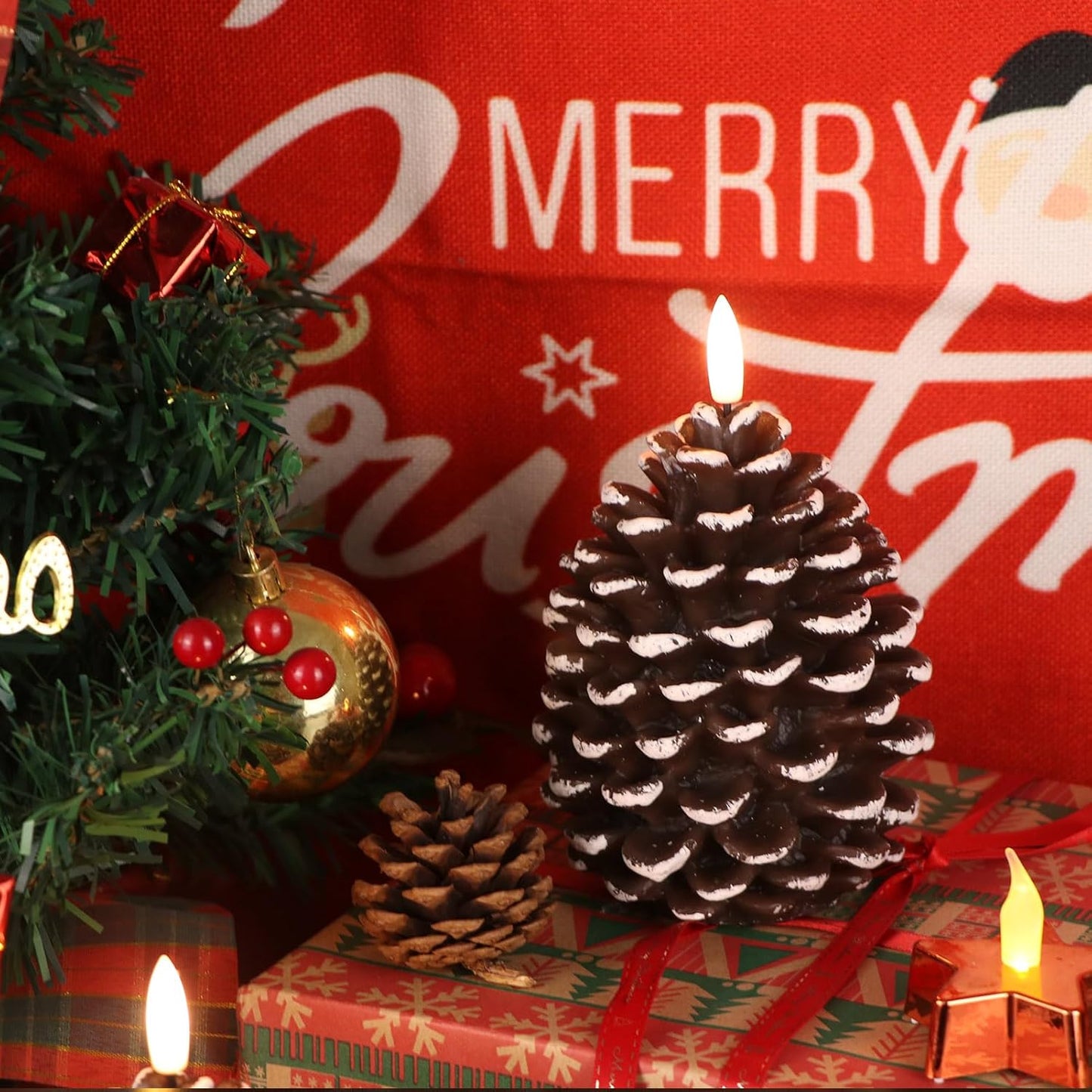 🔥 Flammenlose Zapfenkerzen mit Batteriebetrieb/🎅2024 Weihnachtsangebote🔥Flammenlose Zapfenkerzen mit Batteriebetrieb und 6-Stunden-Timer