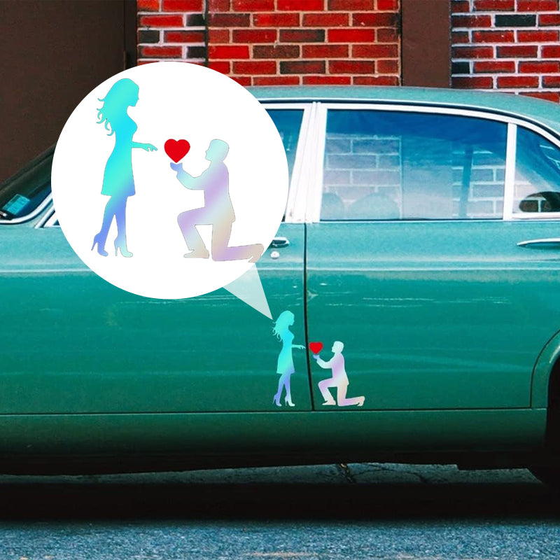 Kniender Heiratsantrag-Autoaufkleber