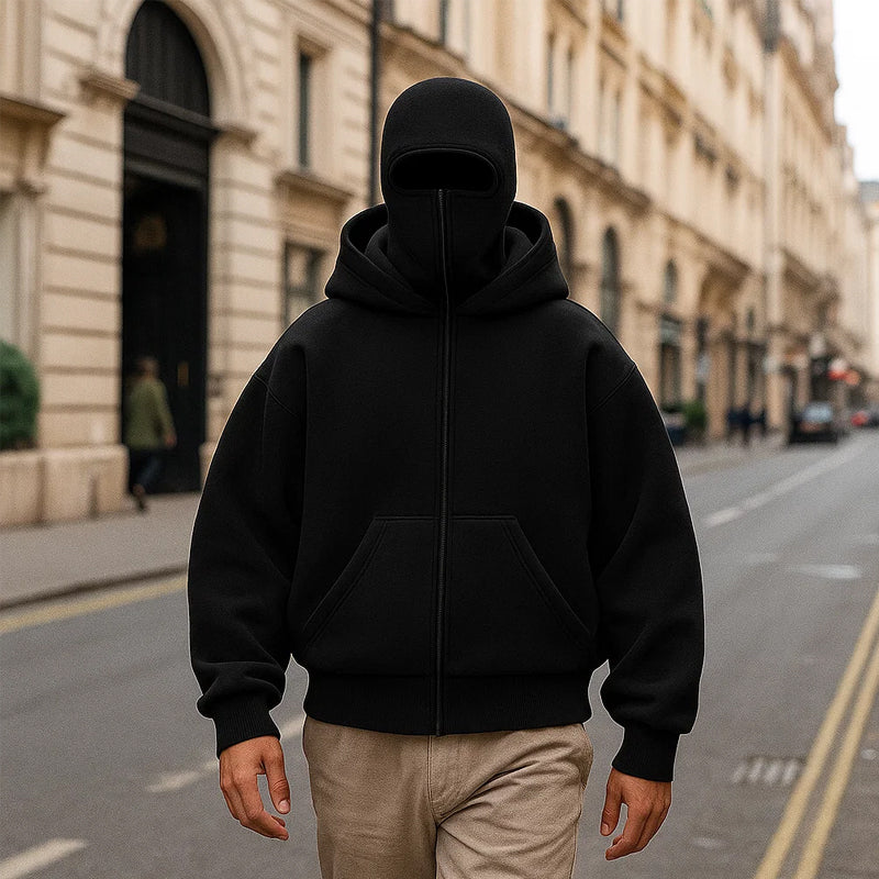 Kapuzenpullover mit doppeltem Reißverschluss