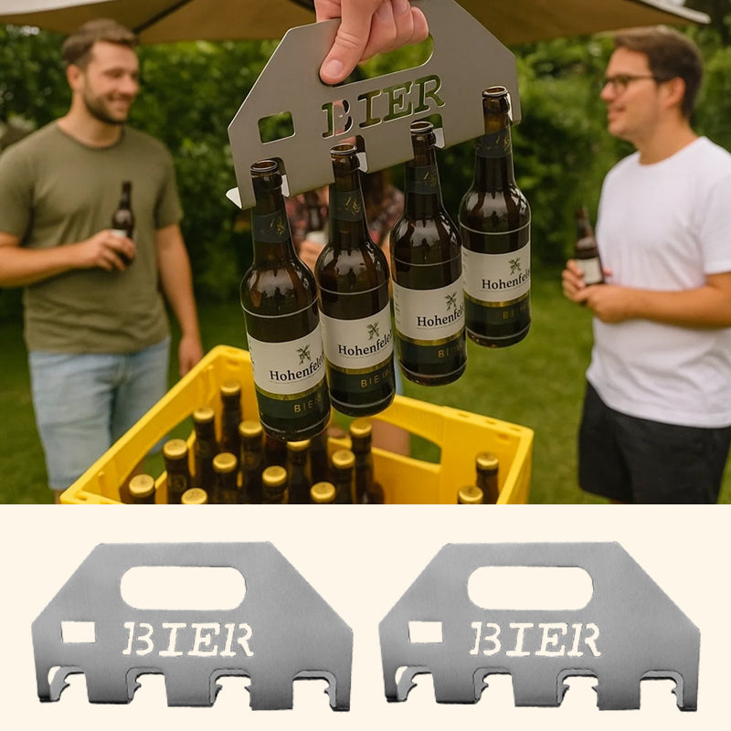 Der Quad-Bieröffner und -Träge