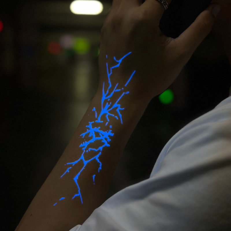 🔥 Lightning Glow-in-the-Dark Tattoo Stickers
