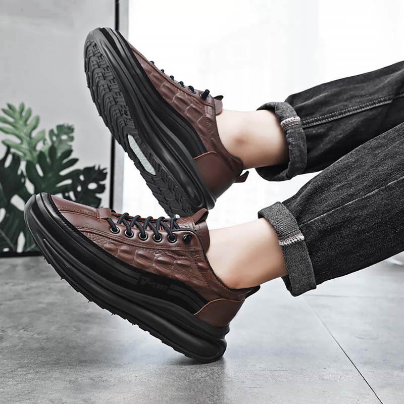 Vintage Crocodile Pattern Men's Shoes