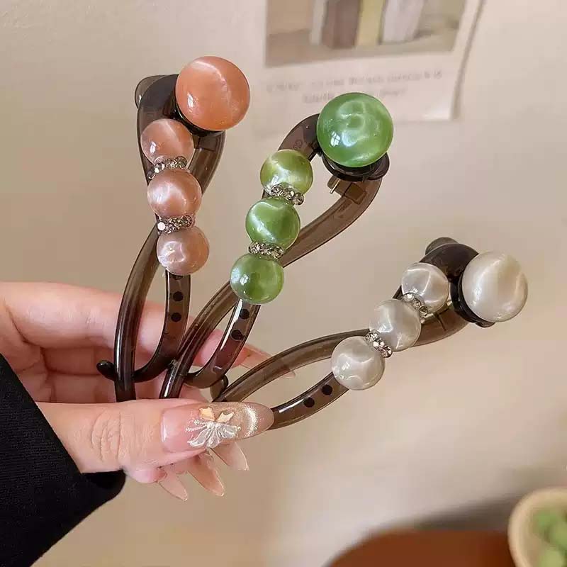 ✨ Elegant Pearl & Rhinestone Grab Clip