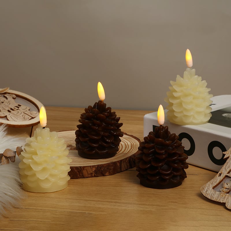 🔥 Flammenlose Zapfenkerzen mit Batteriebetrieb/🎅2024 Weihnachtsangebote🔥Flammenlose Zapfenkerzen mit Batteriebetrieb und 6-Stunden-Timer