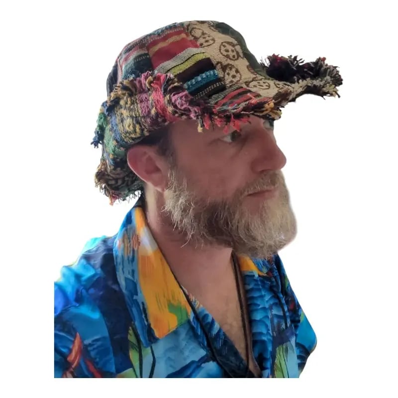 🎩Patchwork-Hanfhut im mehrfarbigen Pilz-Design mit Fedora-Hüten mit versteckter Tasche🔥