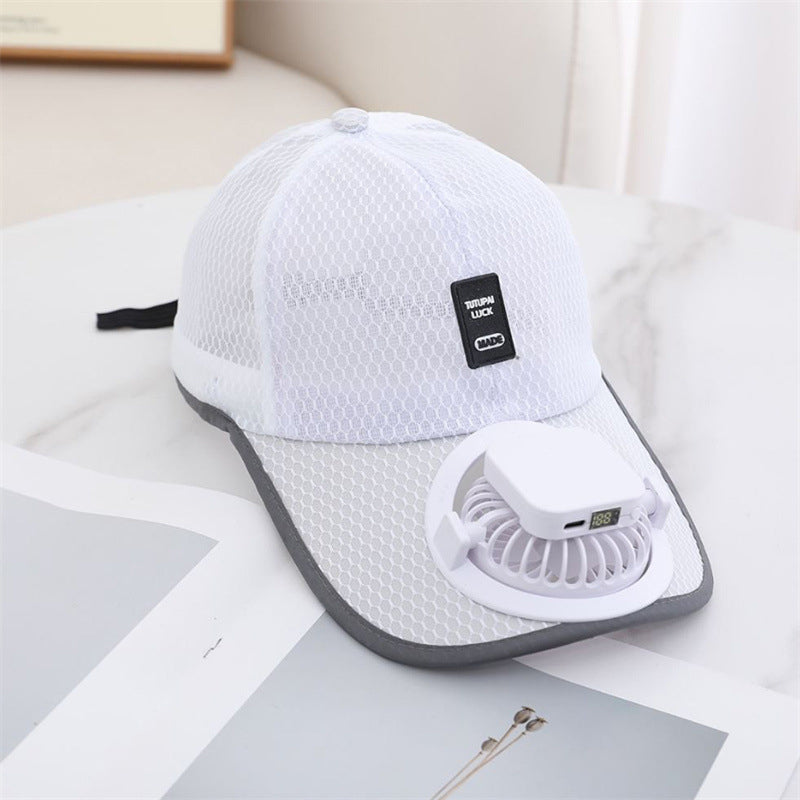 Solarbetriebene wiederaufladbare Baseballkappe mit Ventilator