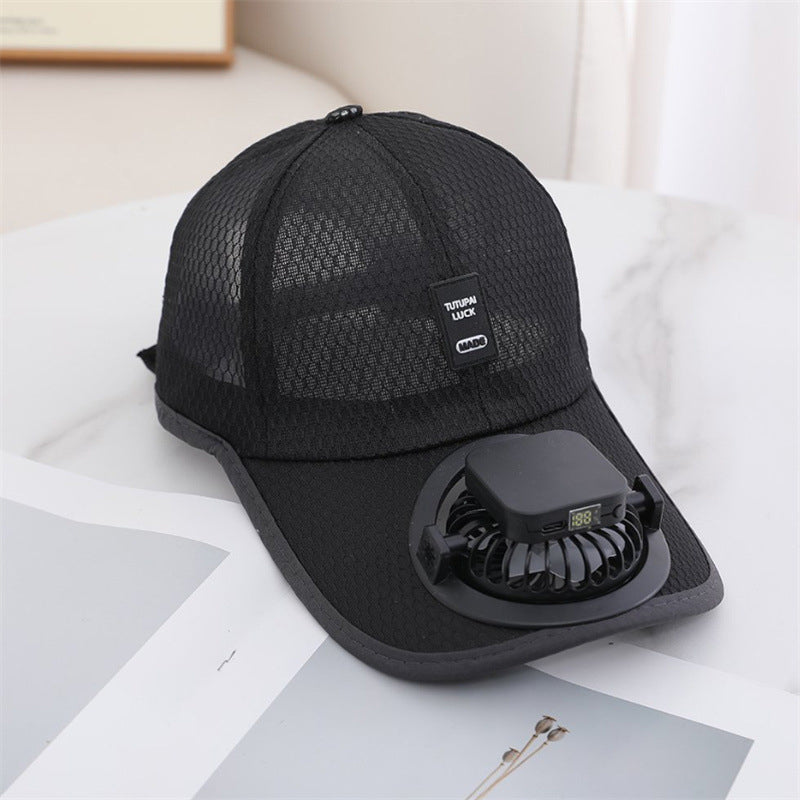 Solarbetriebene wiederaufladbare Baseballkappe mit Ventilator