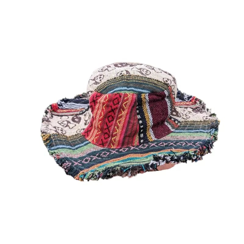 🎩Patchwork-Hanfhut im mehrfarbigen Pilz-Design mit Fedora-Hüten mit versteckter Tasche🔥