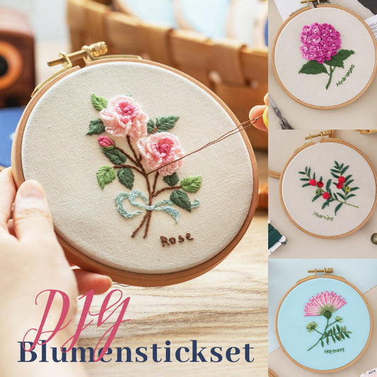 DIY Blumenstickerei Handgefertigtes Materialset