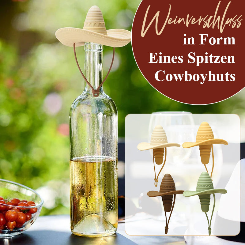 Weinverschluss In Form Eines Spitzen Cowboyhuts