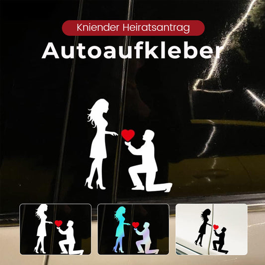 Kniender Heiratsantrag-Autoaufkleber