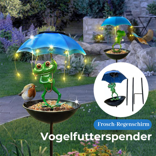 Frosch-Regenschirm-Vogelfutterspender