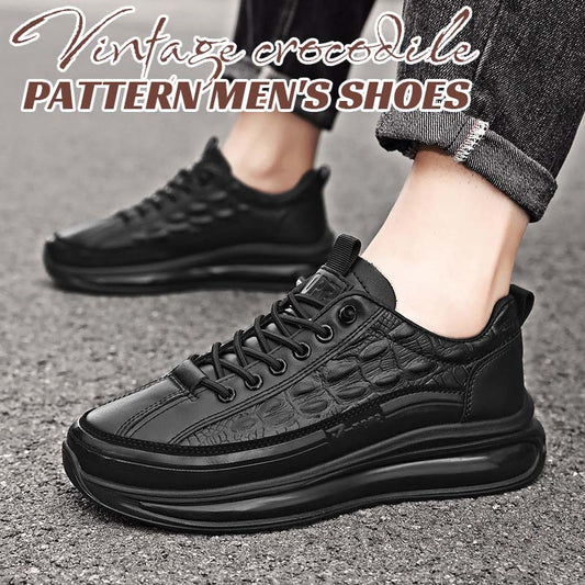 Vintage Crocodile Pattern Men's Shoes