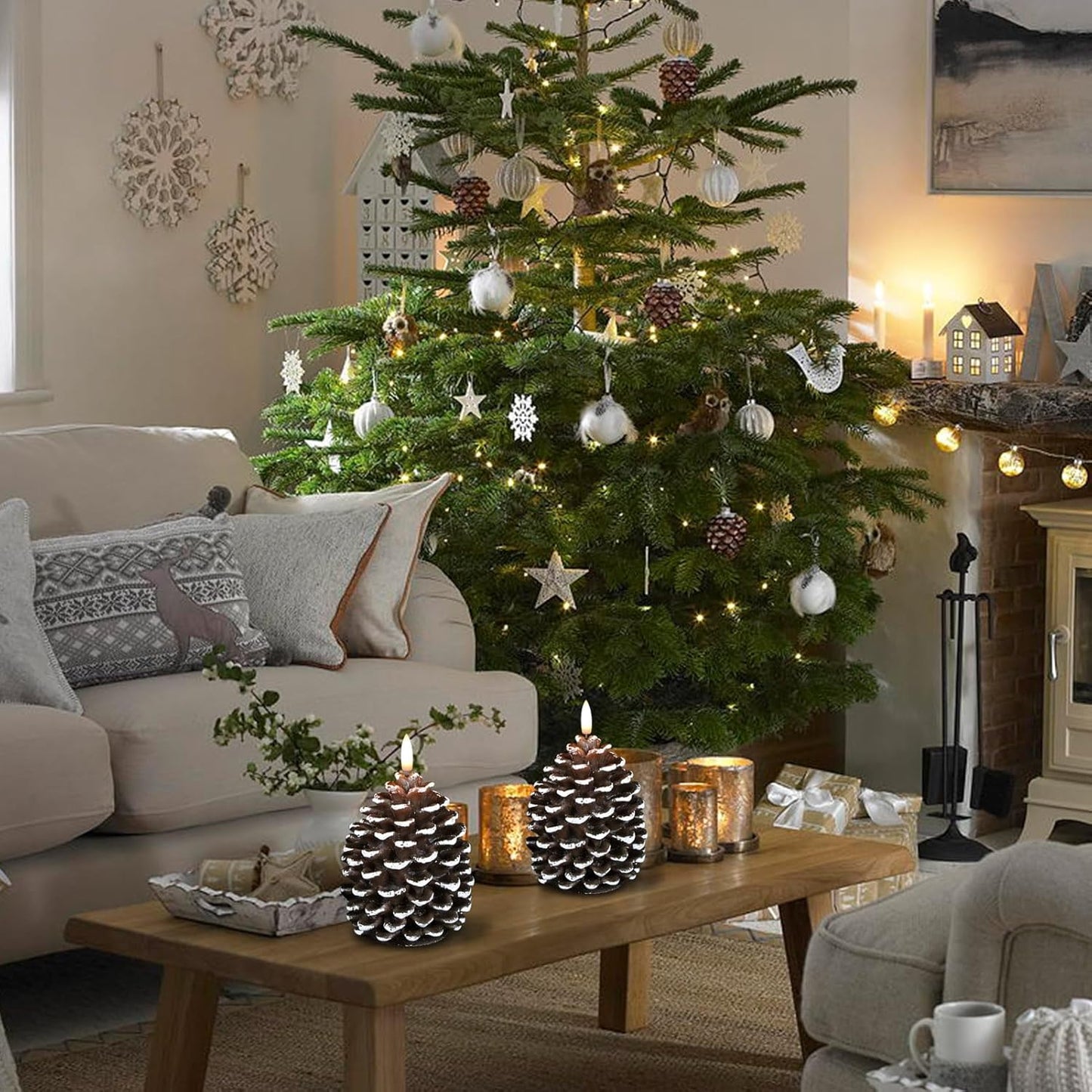 🔥 Flammenlose Zapfenkerzen mit Batteriebetrieb/🎅2024 Weihnachtsangebote🔥Flammenlose Zapfenkerzen mit Batteriebetrieb und 6-Stunden-Timer