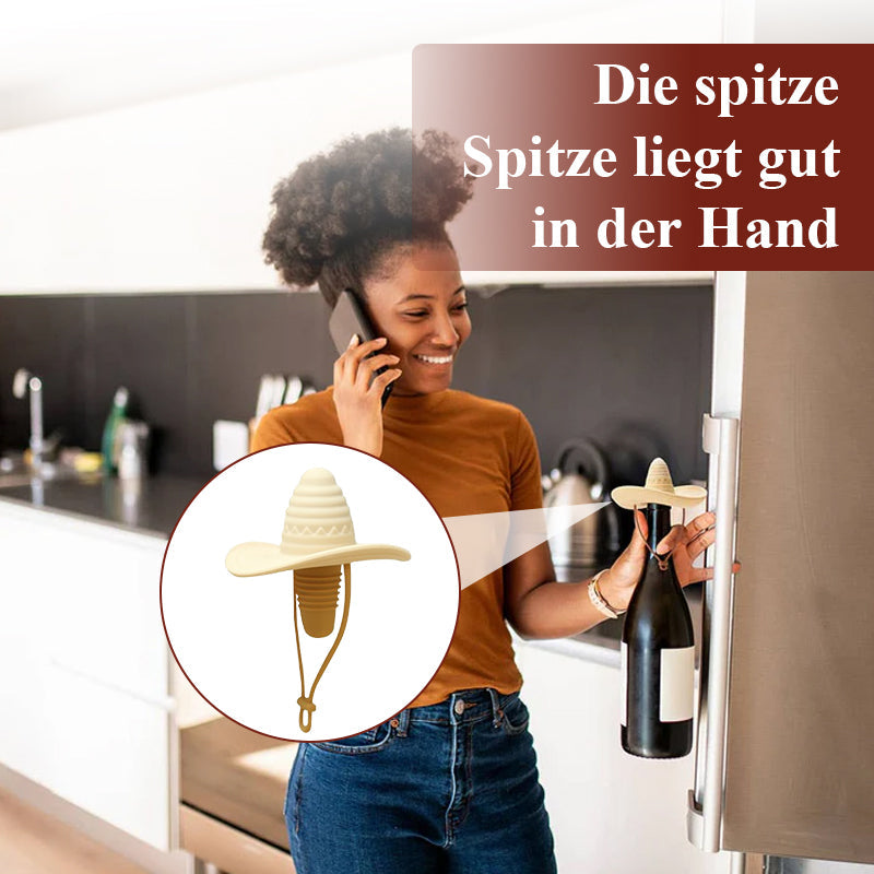 Weinverschluss In Form Eines Spitzen Cowboyhuts