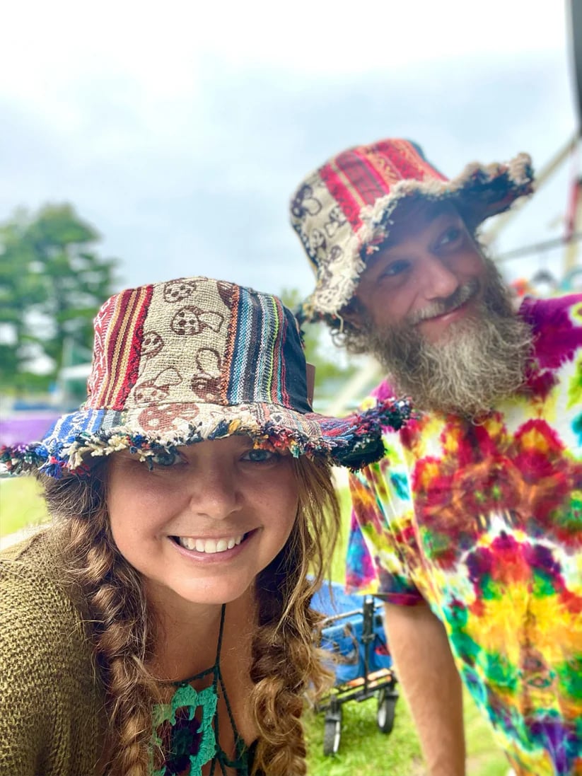 🎩Patchwork-Hanfhut im mehrfarbigen Pilz-Design mit Fedora-Hüten mit versteckter Tasche🔥