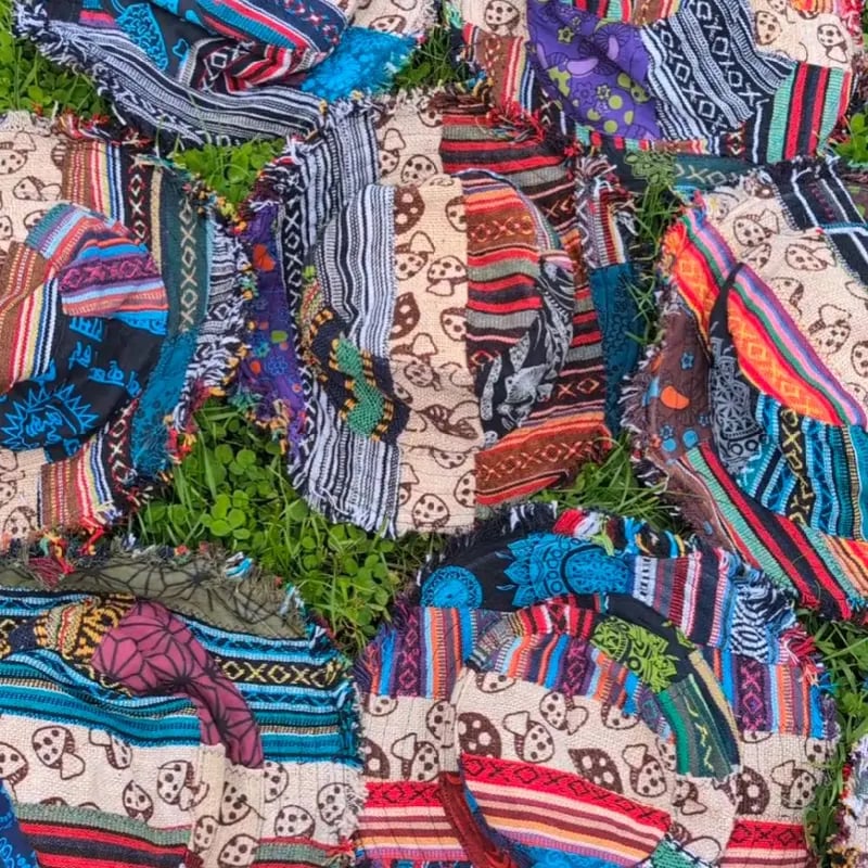 🎩Patchwork-Hanfhut im mehrfarbigen Pilz-Design mit Fedora-Hüten mit versteckter Tasche🔥