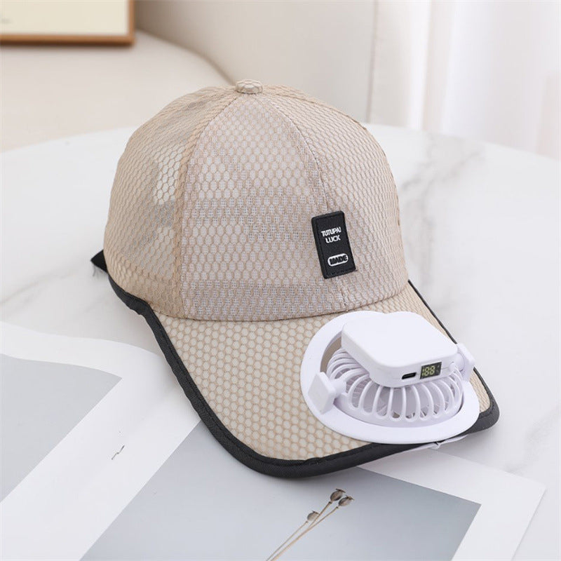 Solarbetriebene wiederaufladbare Baseballkappe mit Ventilator