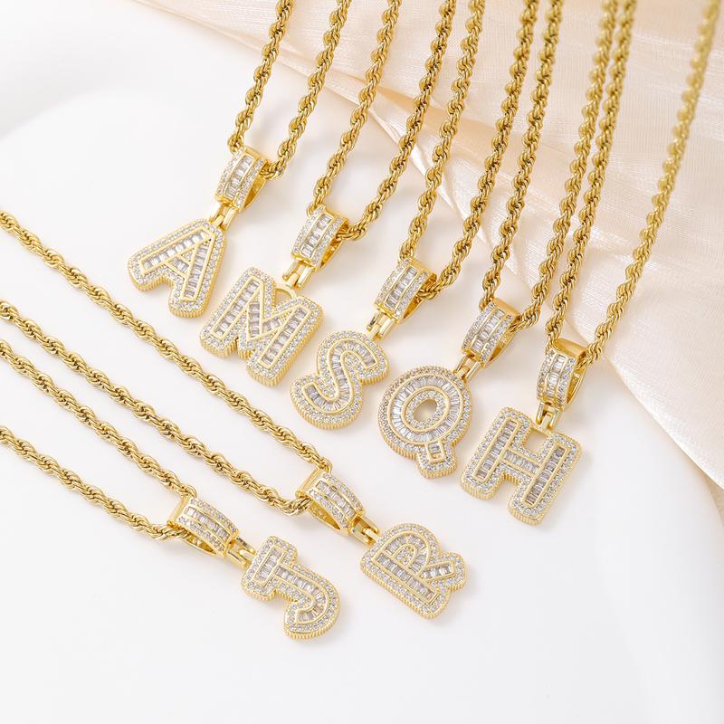 Alphabet-Anhänger Halskette Set